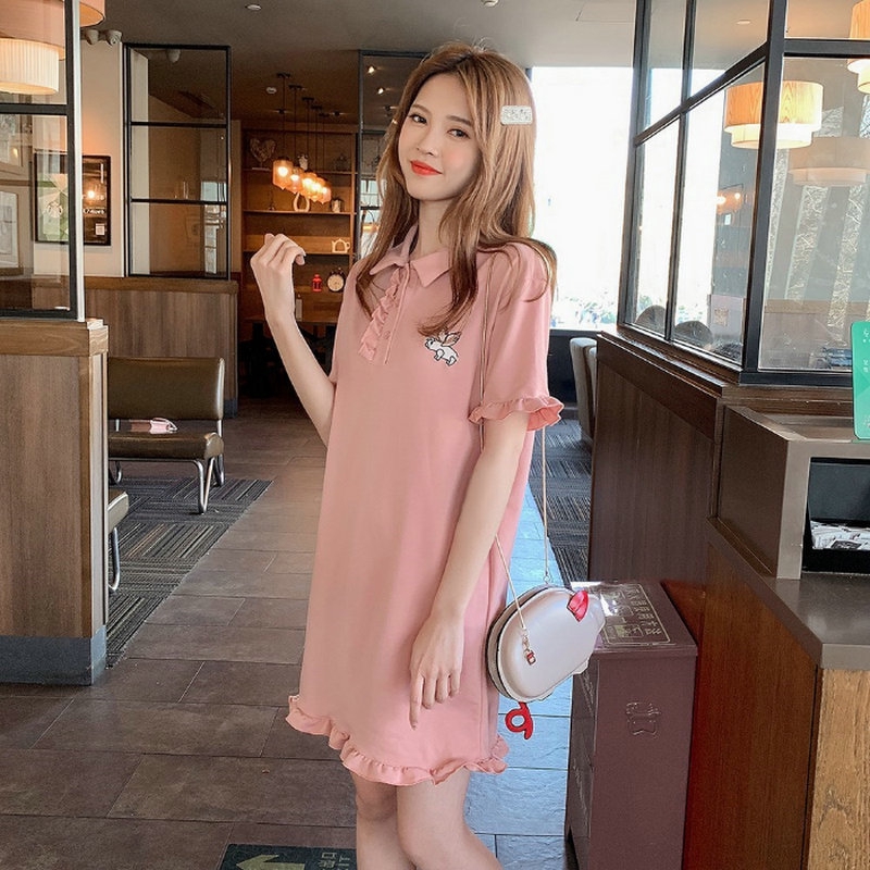 Đầm ngắn tay họa tiết thêu thời trang mùa hè xinh xắn | BigBuy360 - bigbuy360.vn