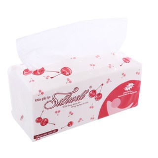 Khăn giấy rút Silkwell 280 tờ khổ 200 chính hãng, khăn giấy rút lụa Cherry siêu mềm mịn không tẩy trắng