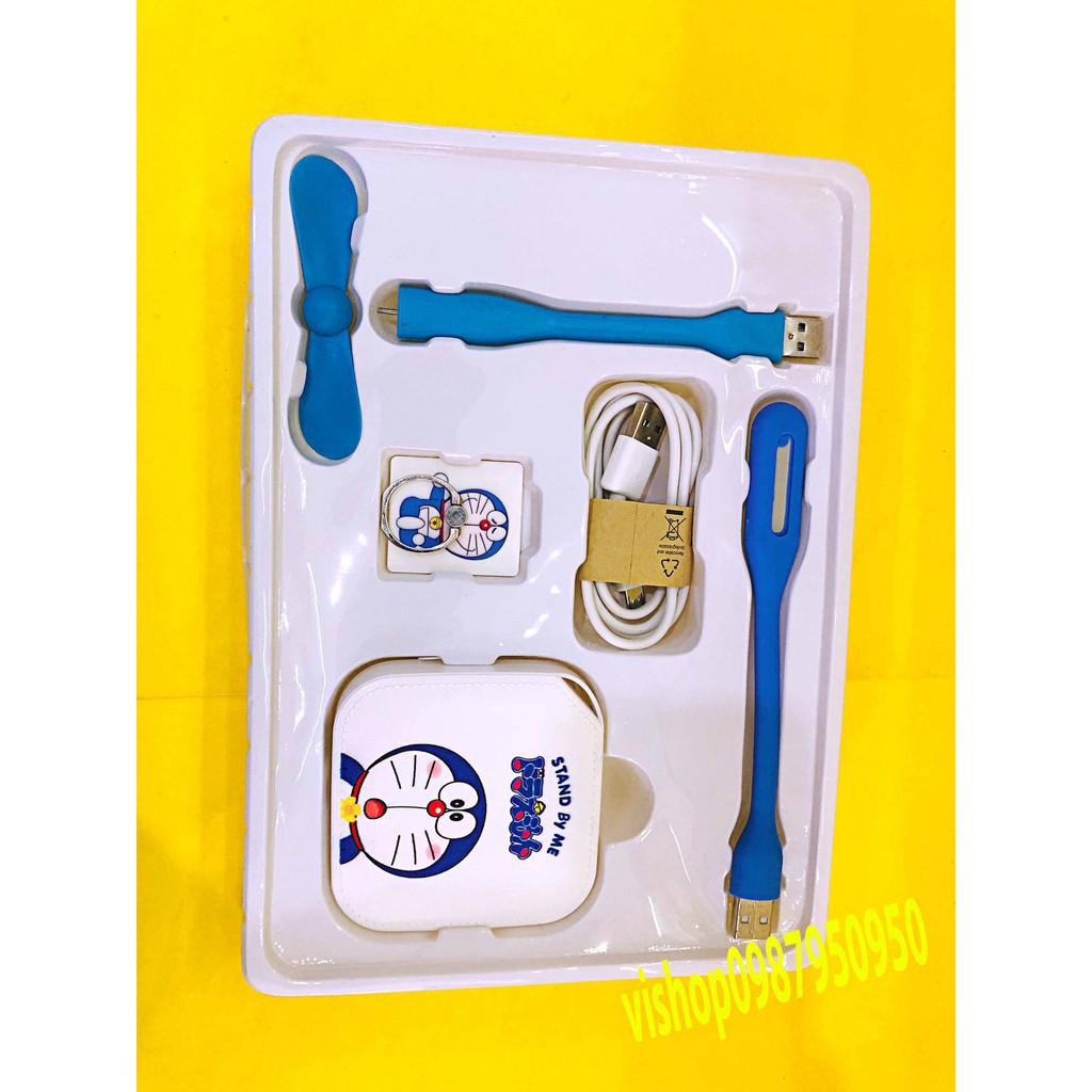 BỘ COMBO SẠC DỰ PHÒNG 5 MÓN ĐÁNG YÊU HÌNH DOREMON – HELLO KITTY