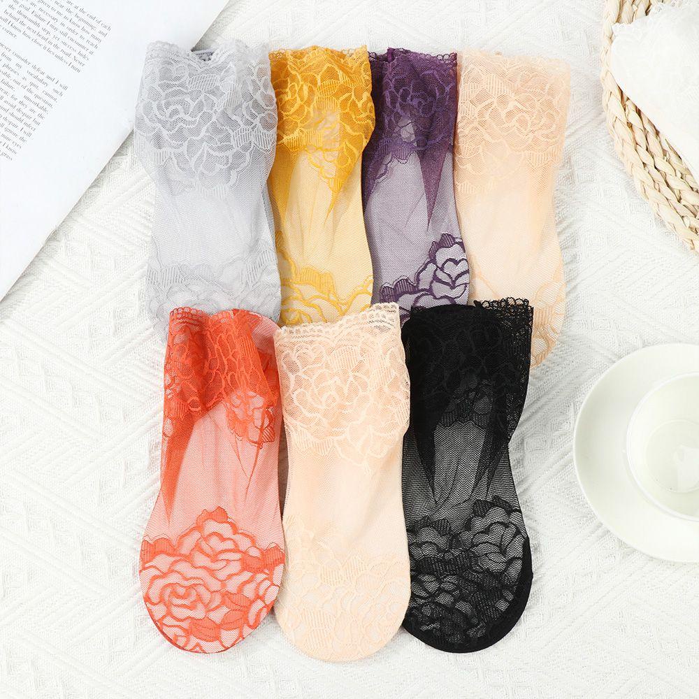 Vớ Ren Hoa Mỏng Vô Hình Không Trượt Thời Trang