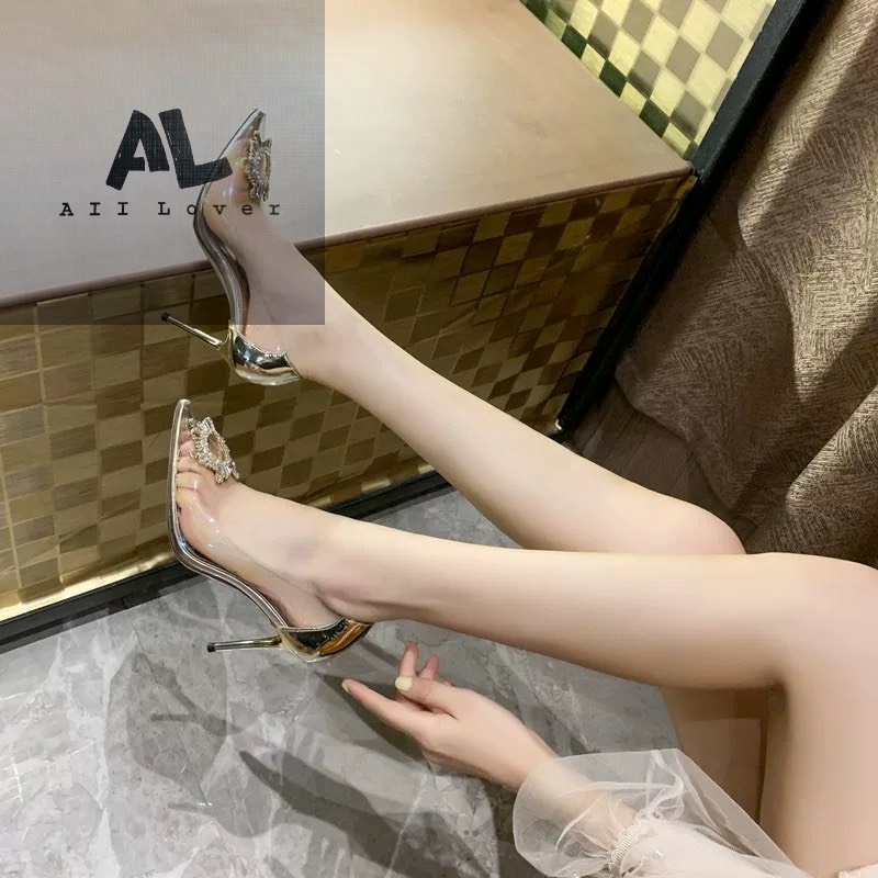 GIÀY CAO GÓT ALI LOVER - GIÀY NỮ MŨI NHỌN MICA TRONG 9 PHÂN - CAO GÓT BÍT MŨI NỮ TAG ĐÁ 9CM - AG221181