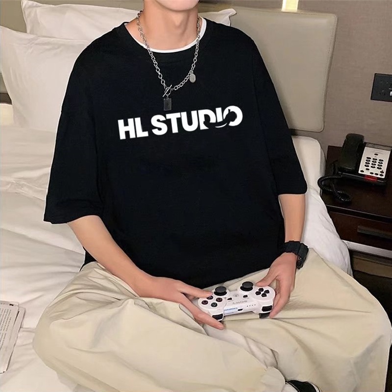 Áo Thun Nam Tay Ngắn Dáng Rộng In Chữ Thời Trang Size M-5XL