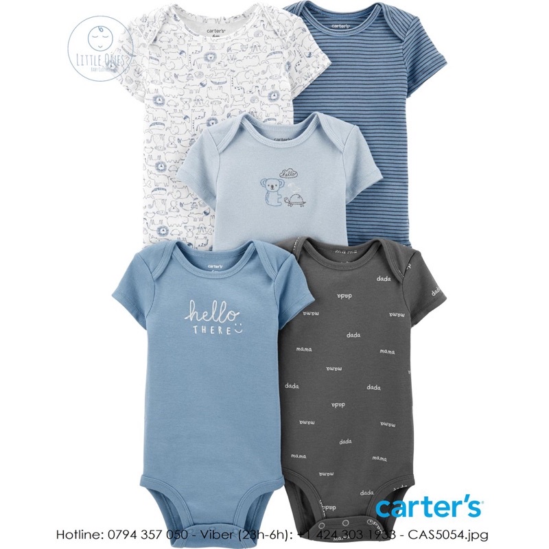 (Chọn mẫu size 6M) Bodysuit Carter, Bodychip cộc tay cho bé trai, bé sơ sinh