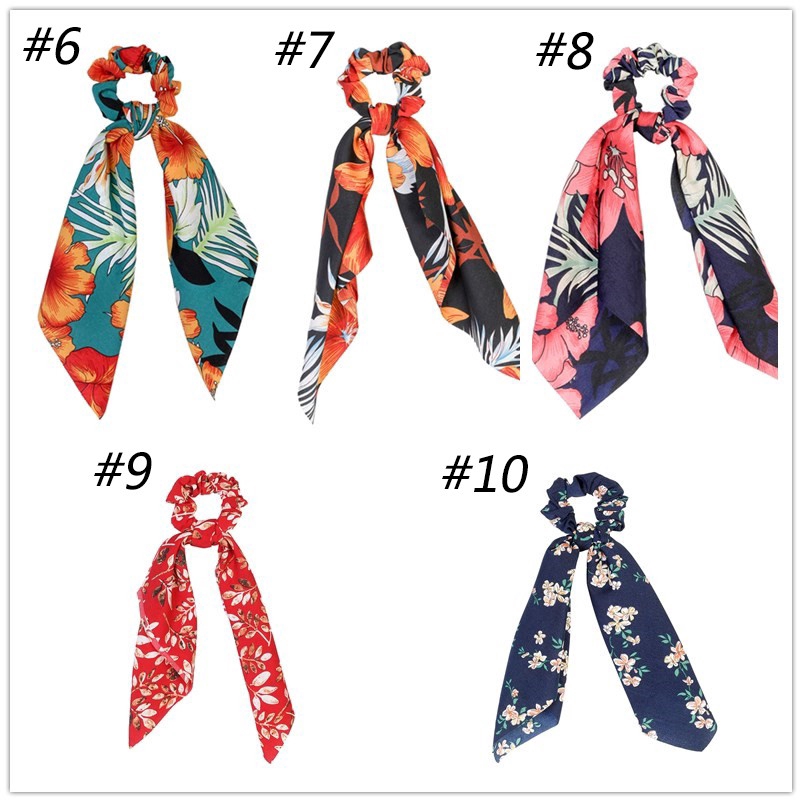 Dây buộc tóc bằng vải in họa tiết dễ thương xinh xắn phong cách thời trang Hàn Quốc