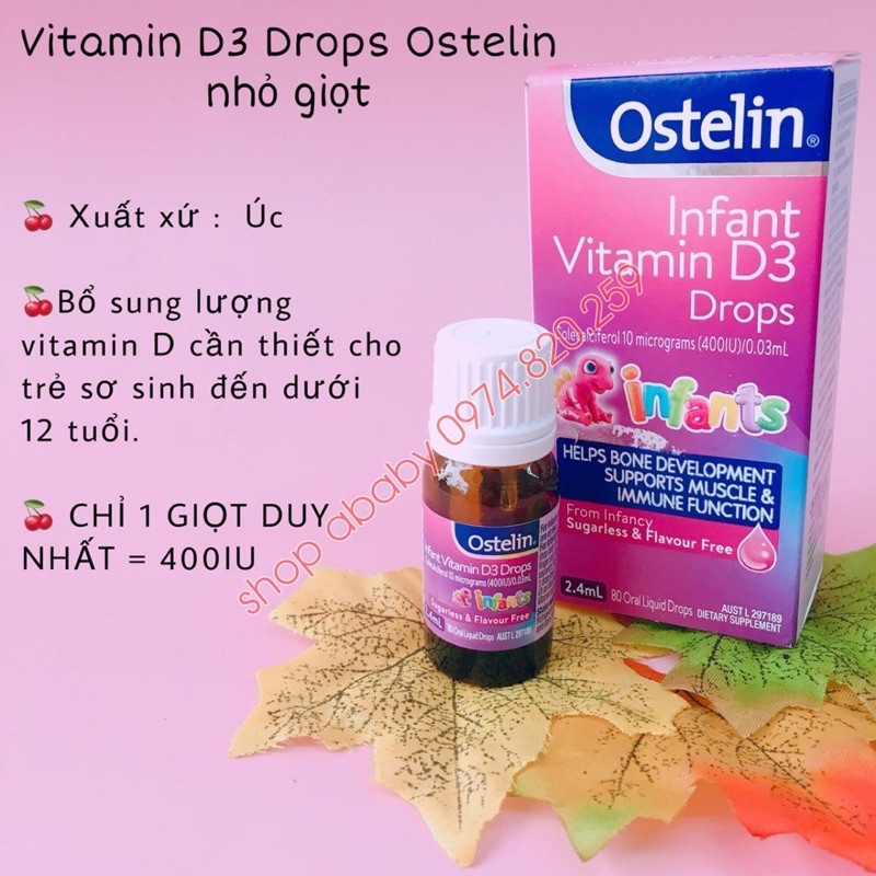 Vitamin D3 Ostelin Úc dạng giọt Drops