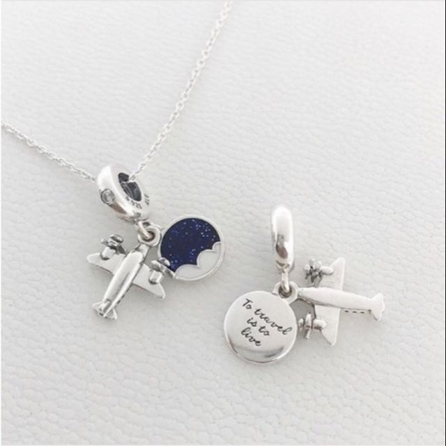 Charm treo máy bay mây xanh bạc s925 (vừa tất cả các vòng tay)