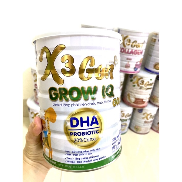 Sữa X3 GON GROW IQ hộp 900gram