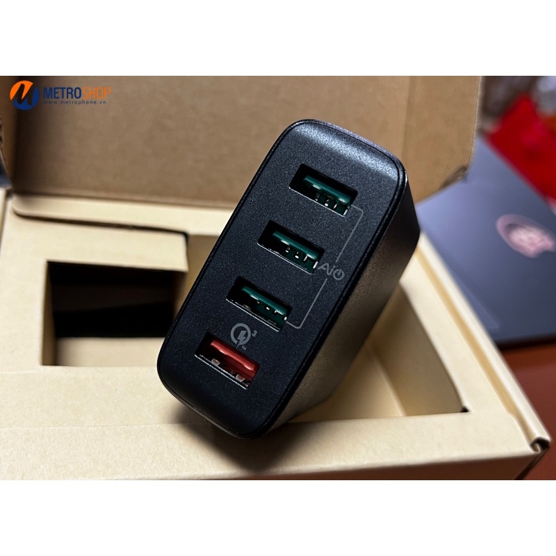 CỦ SẠC 4 CỔNG TÍCH HỢP 1 CỔNG QC3.0 AUKEY PA-T18