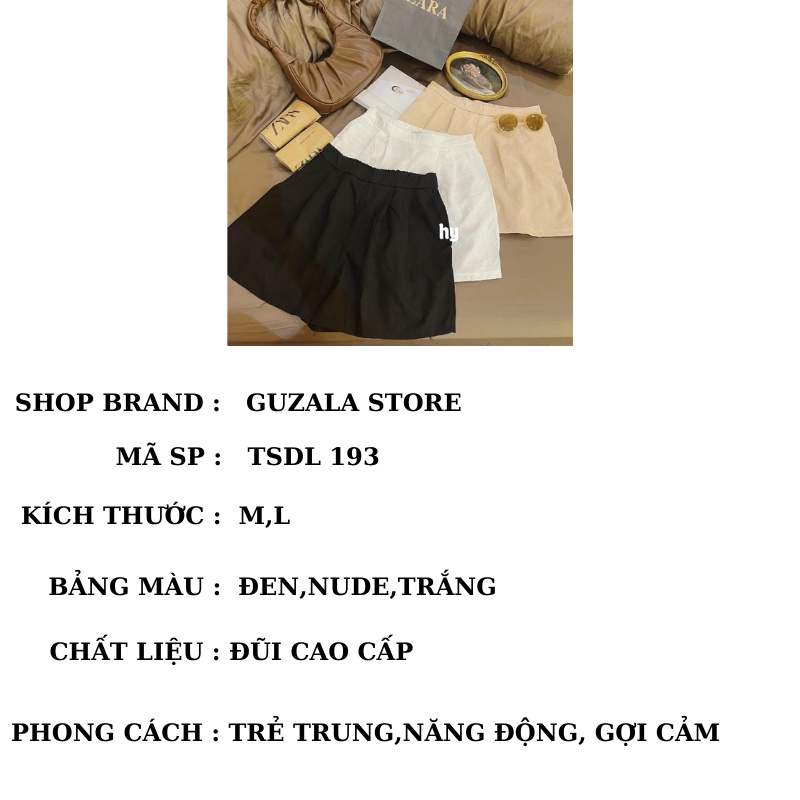 COMBO 3 chiếc Quần Sooc nữ ZARA vải đũi mềm thoáng mát - Mã: TSDL 193