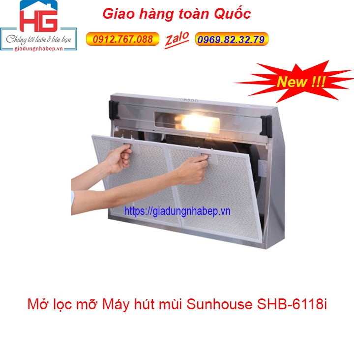 Máy hút mùi Sunhouse SHB6118i Inox