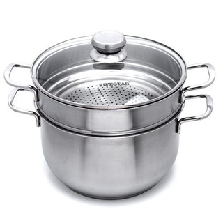 Nồi luộc gà kiêm đồ xôi #24cm , 26cm , 28cm Fivestar vung kính