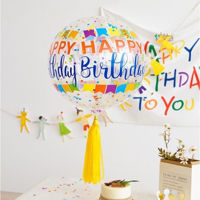 Bong bóng sinh nhật Jumbo nhựa PE Trong suốt in hình Bobo 18&quot; 24&quot; 36&quot;