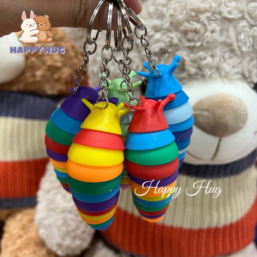 Móc khóa hình con ốc sên, đồ chơi giảm stress  ngộ nghĩnh độc đáo chất liệu nhựa bền đẹp - Happy Hug