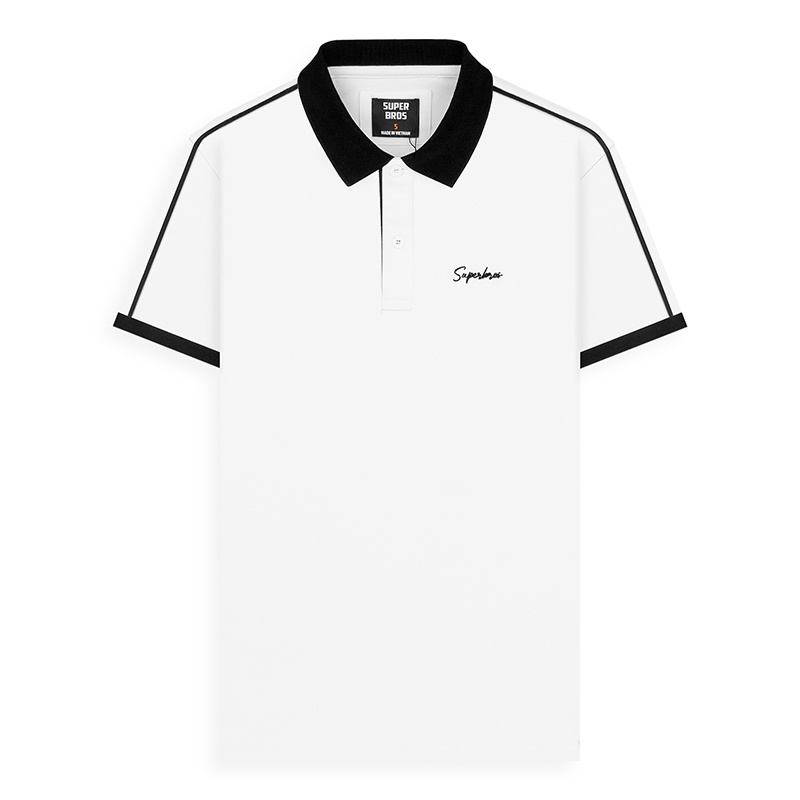 Áo polo nam phối viền vai super bros chất vải cá sấu cotton cao cấp xịn đẹp form slim fit tôn dáng, phong cách trẻ trung