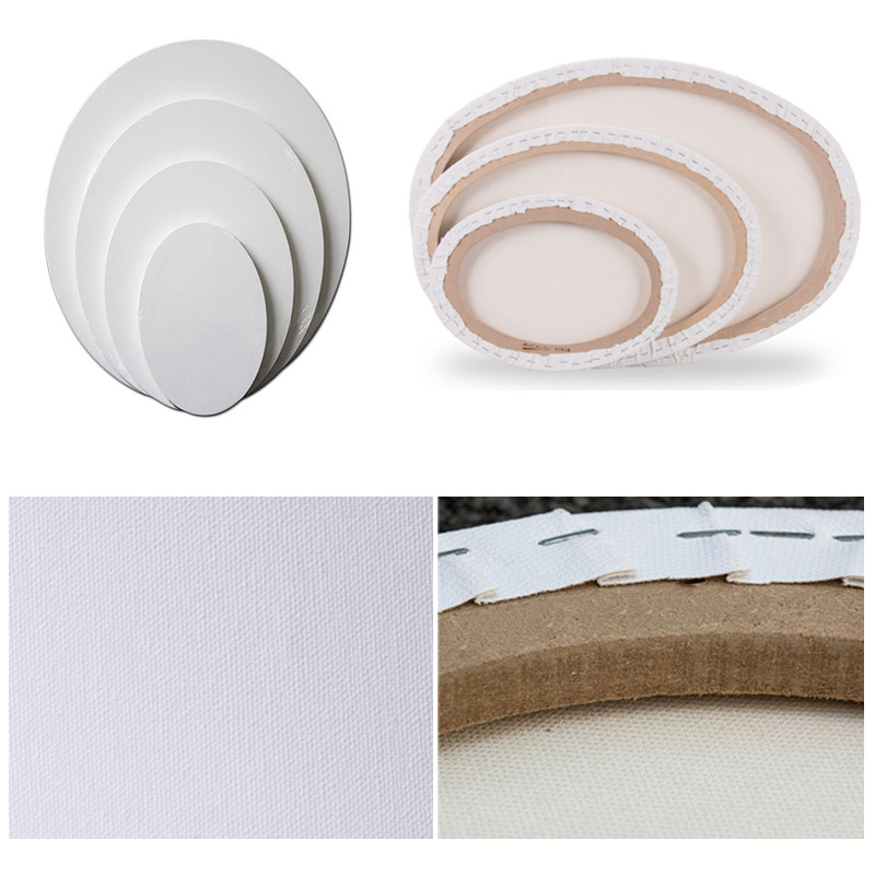 Khung Tranh Sơn Dầu Bằng Vải Cotton Hình Tròn/Hình Trái Tim/ Hình Trái Tim Độc Đáo