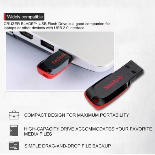 Sandisk Flash Drive 4Gb 8Gb 16Gb 32Gb 64gb 128Gb Usb 2.0 Mẫu Cruzer Sdcz50