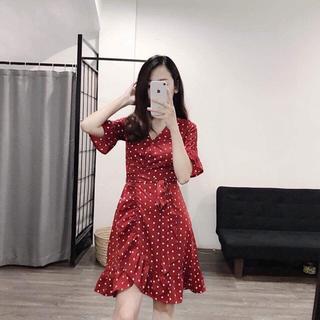 🌿🌿Váy chấm bi vạt chân bèo