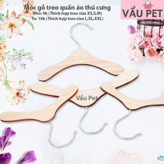 Móc gỗ treo quần áo chó mèo thú cưng