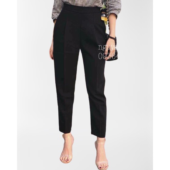 [Mã FAMAYWA giảm 10K đơn 50K] Quần baggy vải nữ cạp chun khóa sườn giọt lệ chất vải tuyết mưa phong cách công sở