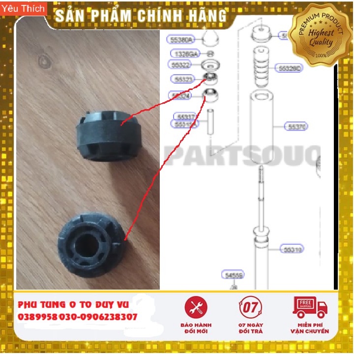 bộ 4 quả cao su đệm giảm sóc sau xe kia morning, hyundai i10 grand, hyundai getz