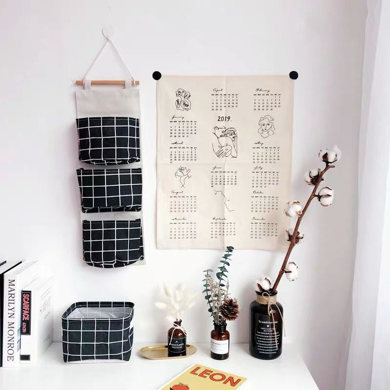Túi vải canvas treo tường 3 tầng nhiều ngăn đựng đồ cá nhân đa năng tiện dụng ChiChi TV18