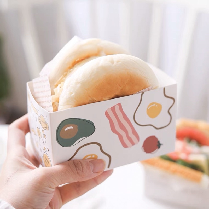 Set 10 hộp đựng sandwich kèm túi đựng và dây buộc