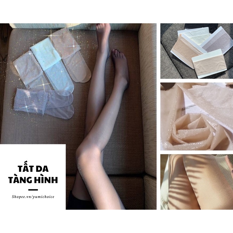 [Mẫu mới về] Tất da siêu mỏng nhũ kim tuyến nổi bật Vớ da 3d phong cách sexy quyến rũ cho nữ