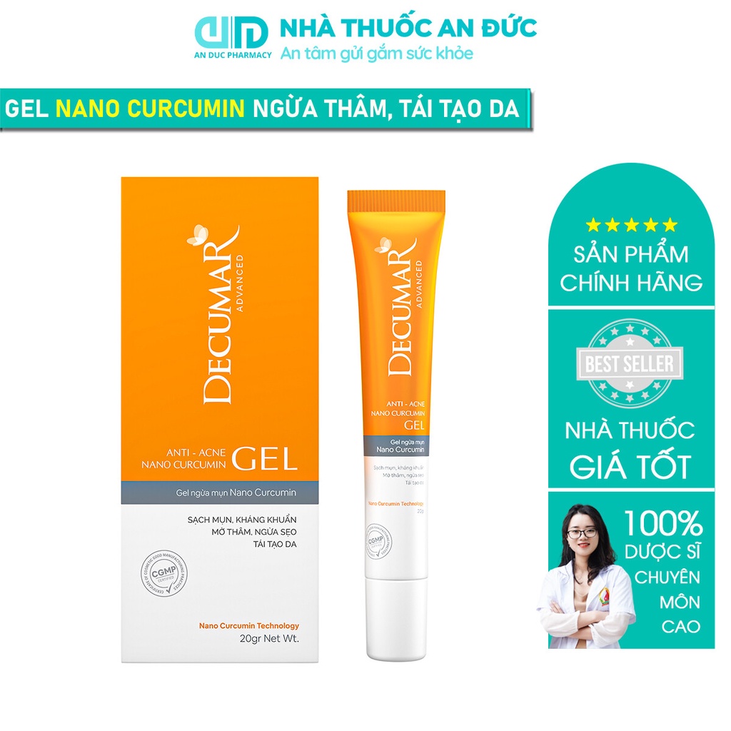 Gel Decumar Advanced Anti-Acne Nano Curcumin – Hỗ Trợ Ngừa Mụn, Giảm Thâm, Mờ Sẹo Làm Sáng Da - Nhà Thuốc An Đức