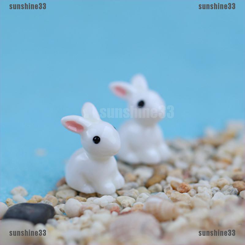 Set 2 Mô Hình Thỏ Mini Trang Trí Sân Vườn Dễ Thương