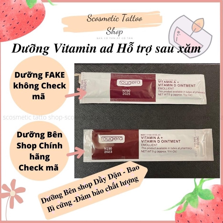 Dưỡng ẩm vitamin ad gói tái tạo môi mày sau xăm kích bong da nhanh