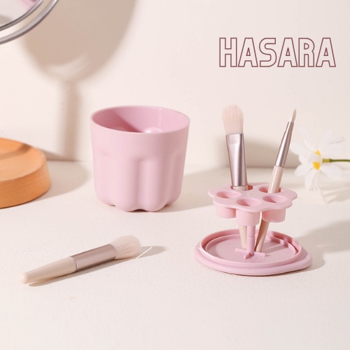 Dụng cụ vệ sinh cọ trang điểm 2 in 1 gồm miếng rửa cọ và giá phơi cọ tiện dụng H002 - Hasara