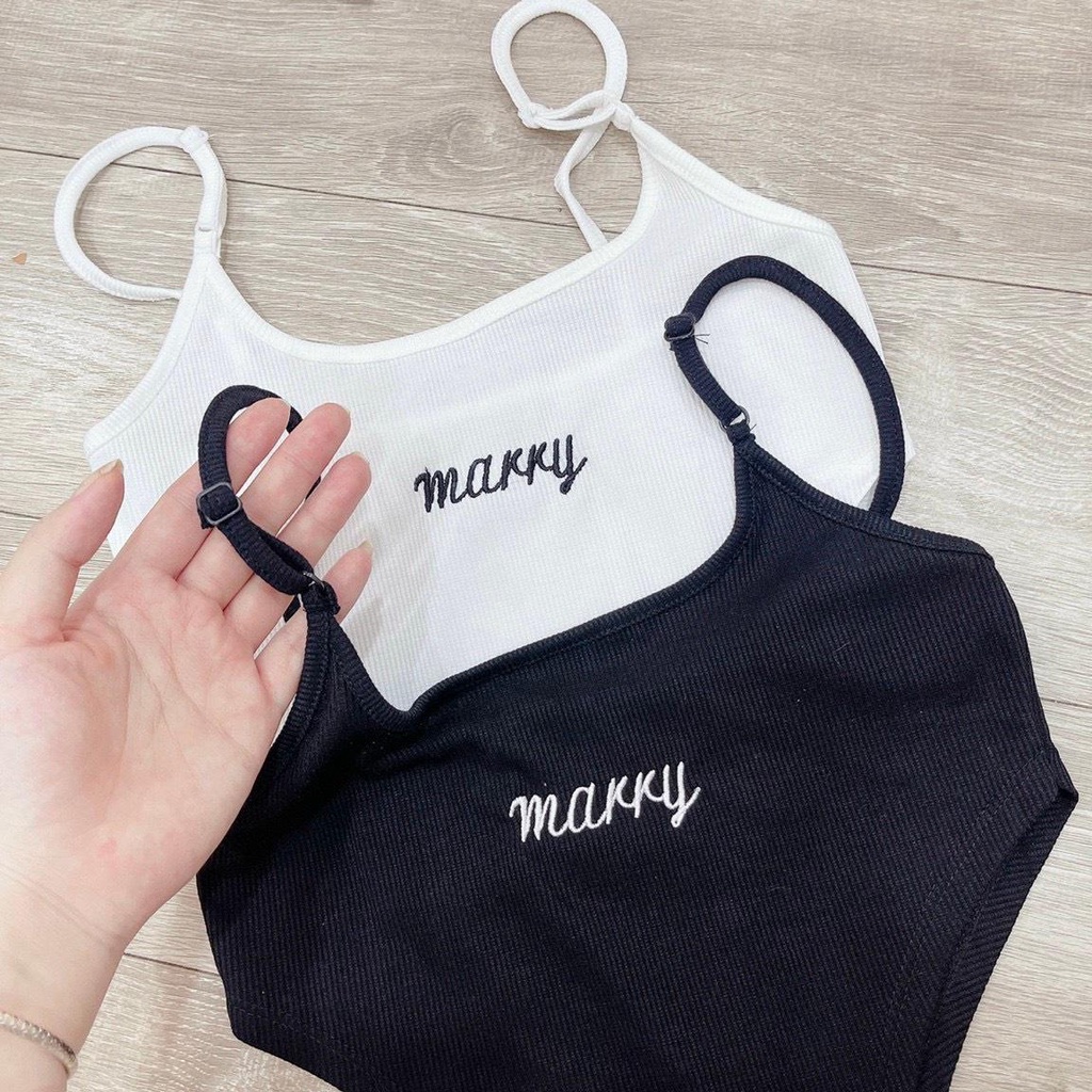 Áo Liền Quần Hai Dây Bodysuit Họa Tiết Thêu Chữ MARRY Ôm Dáng Gợi Cảm A5342 | BigBuy360 - bigbuy360.vn