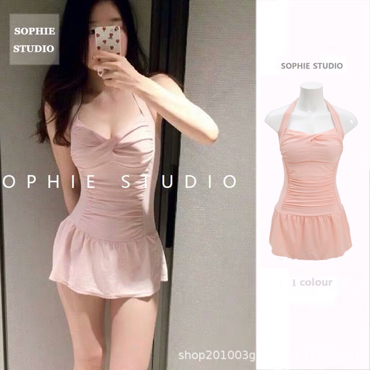 Đồ Bơi Một Mảnh Dây Màu Hồng Quyến Rũ