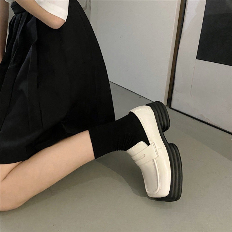 Giày Da Mũi Vuông Phong Cách Mary Jane Nhật Bản Cho Nữ