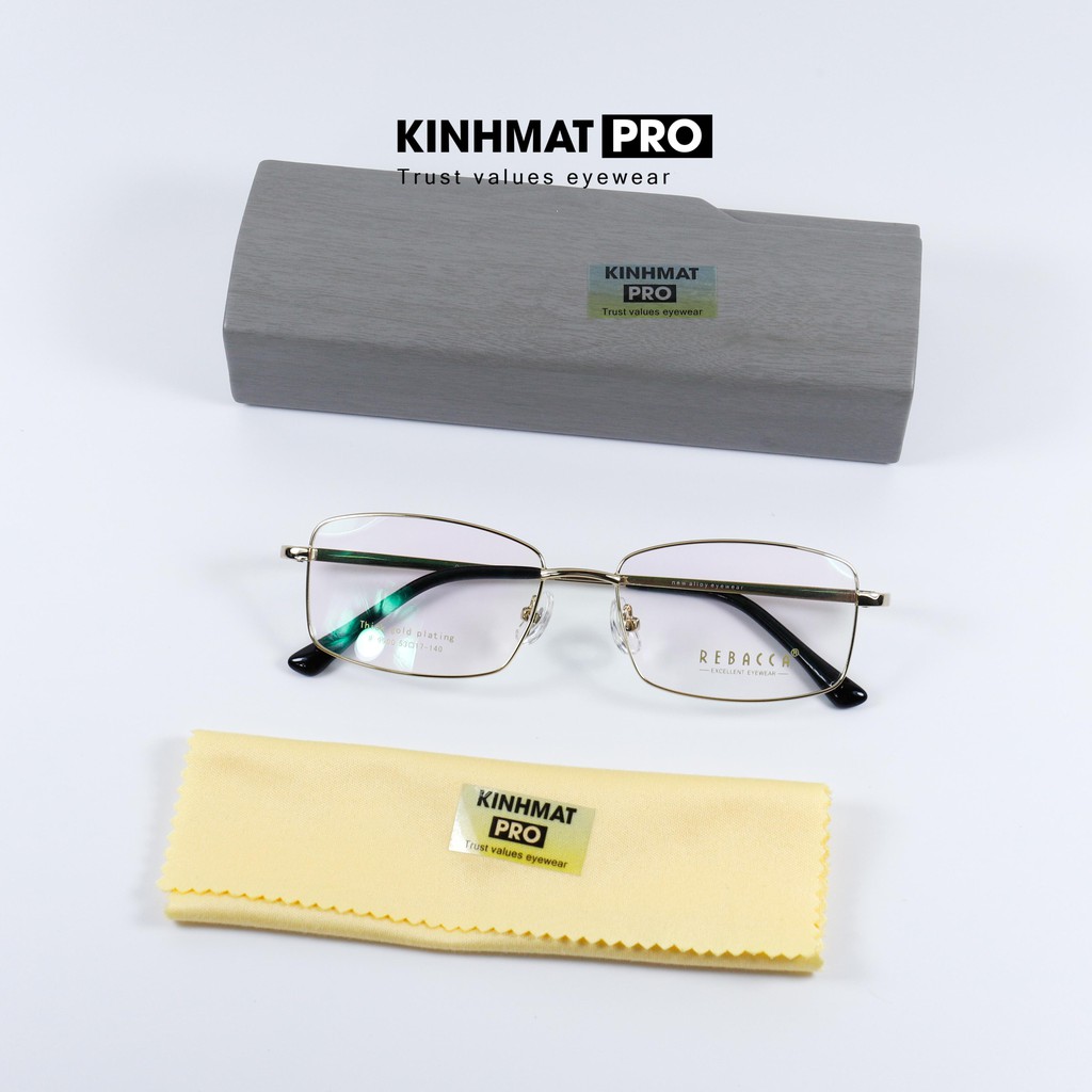 Gọng kính viền kim loại Rebacca, gọng kính cận Nam Nữ Kính mắt Pro
