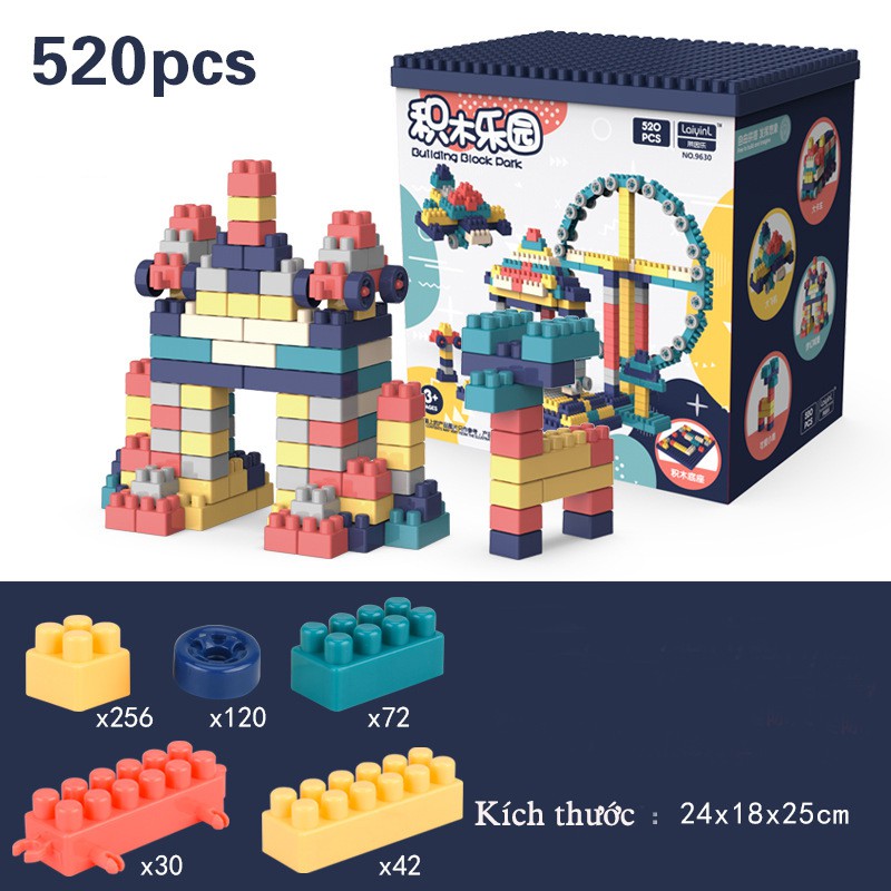 Bộ đồ chơi xếp hình Lego 260 chi tiết, 360 chi tiết , 520 chi tiết cho bé lắp ráp sáng tạo phát triển trí tuệ toàn diện