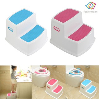 FCD☆ 2 Step Stool for Kids Toddler Stool for Toilet Potty Training Slip Bathroom Kitchen
