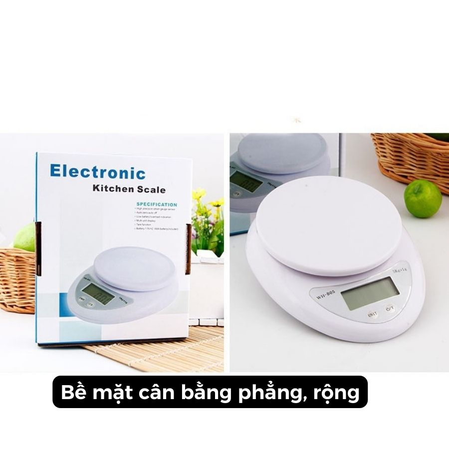 Cân Tiểu Ly Điện Tử Nhà Bếp Mini Định Lượng 1g - 5Kg Làm Bánh Độ Chính Xác Cao Tặng Kèm 2 Pin AAA