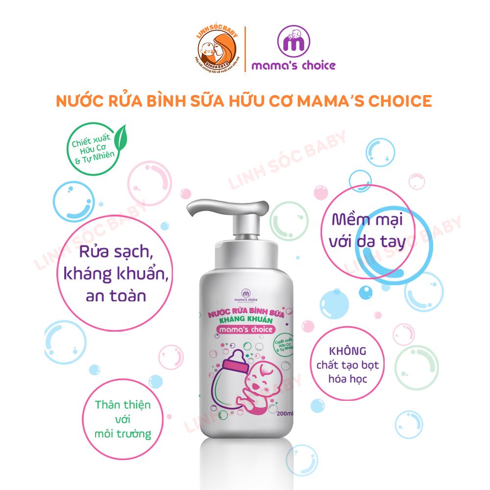 Nước Rửa Bình Sữa Kháng Khuẩn Hữu Cơ Mama's Choice
