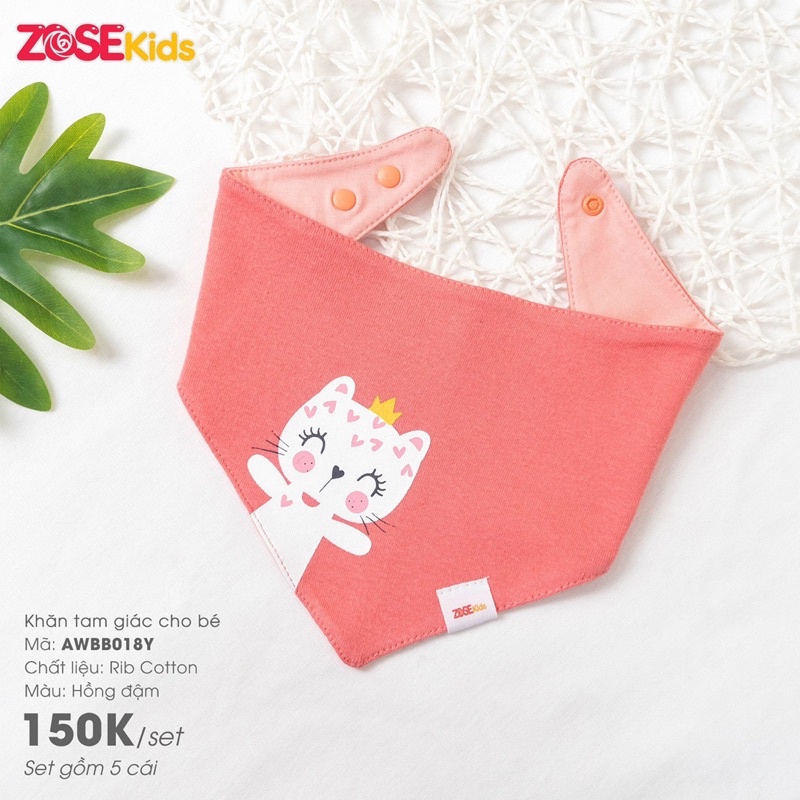 Khăn/Yếm tam giác cotton Zose kids đủ mẫu xinh yêu