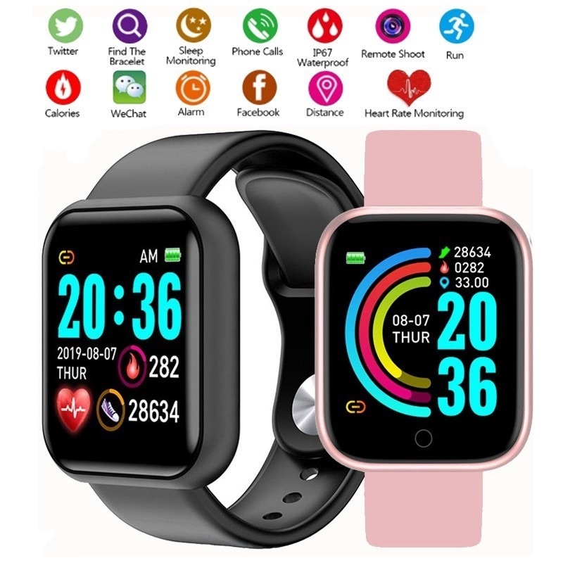 Đồng Hồ Thông Minh Y68 Kết Nối Bluetooth Hỗ Trợ Tập Thể Thao