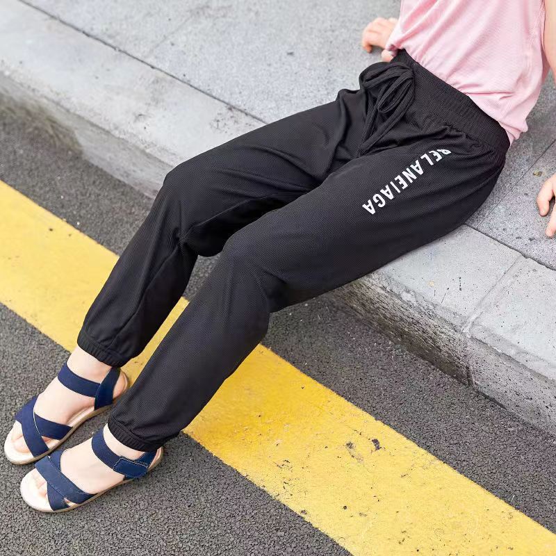 Quần Dài Chất Liệu Lụa Màu Trơn Chống Muỗi Thời Trang Dành Cho Bé Trai Và Bé Gái
