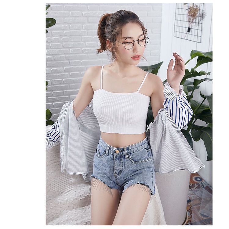 Áo Bra Quây Cotton Gân Tăm-Áo Lót Nữ Hai Dây Học Sinh Siêu Đẹp Al58