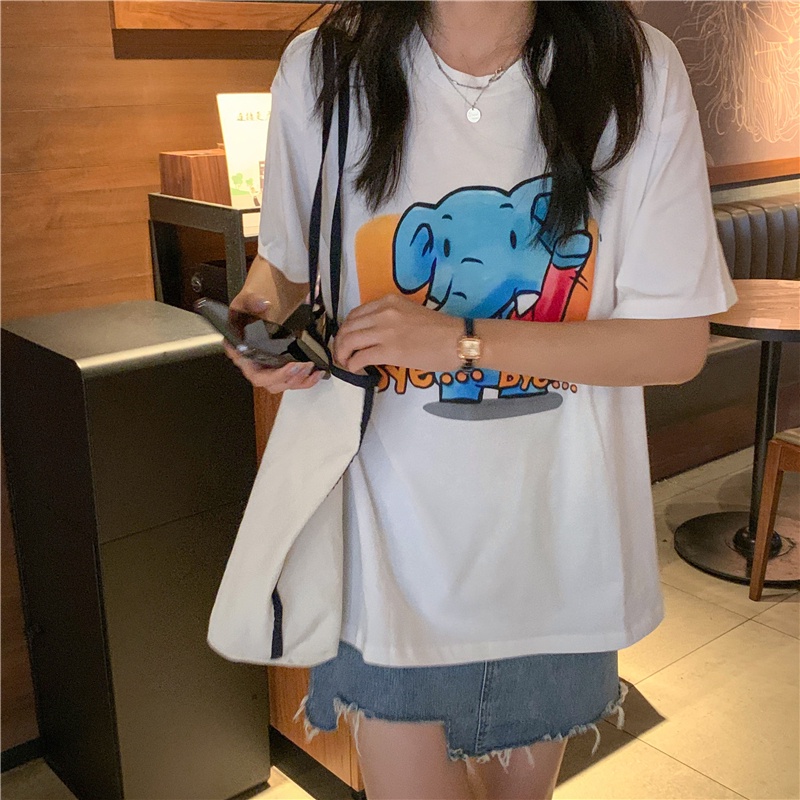 Áo Thun Ngắn Tay Cổ Tròn Dáng Rộng Thời Trang Mùa Hè Dành Cho Nữ