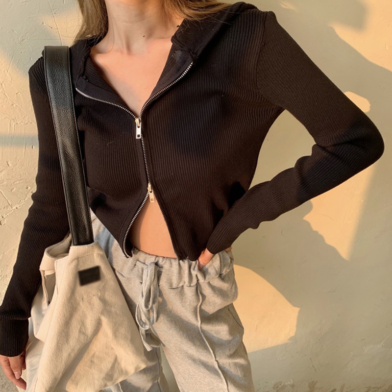 Áo Khońc Cardigan Tay Dài Phong Cách Thời Trang Hàn Quốc Áo Len Croptop