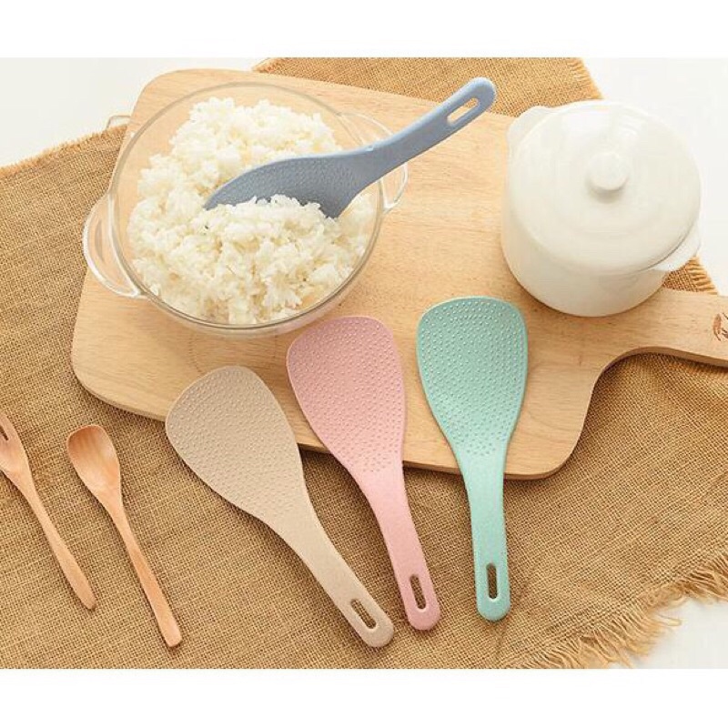 Muôi lấy cơm lúa mạch nhiều màu sắc an toàn - Vá lấy cơm, muỗng xới cơm lúa mạch chống dính