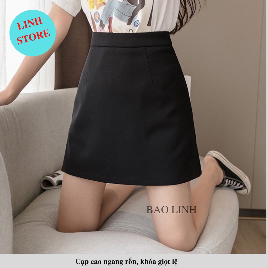 Chân Váy Chữ A Lưng Cao LINH STORE Công Sở Có Lót Trong Chống Lộ Dáng Ôm