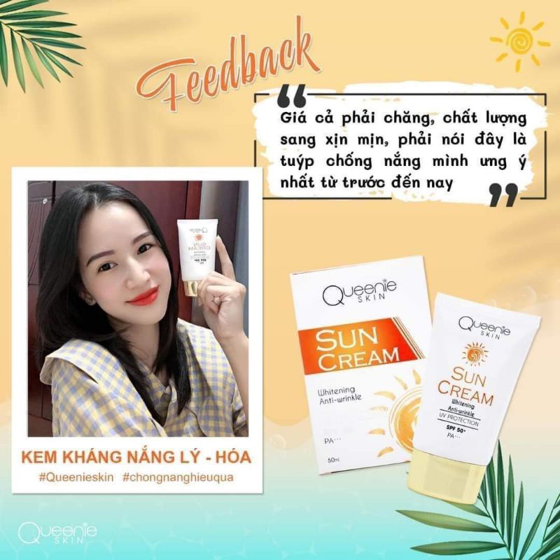 Kem Chống Nắng Queenie Skin Mẫu Mới - Kem Khánh Nắng Lý Hoá Queenie Skin Chính Hãng