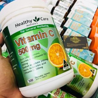 (Hàng chemist) Healthy Care Vitamin C 500mg 500 viên Úc- Đủ bill
