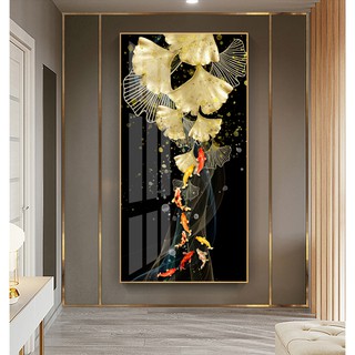 Tranh bóng kiếng phong thủy Cá Koi Cửu Ngư Quần Hội BK_0100